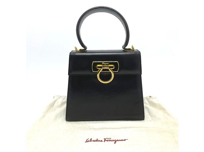 Borsa a Spalla Gancini di Salvatore Ferragamo Nero - vista 13