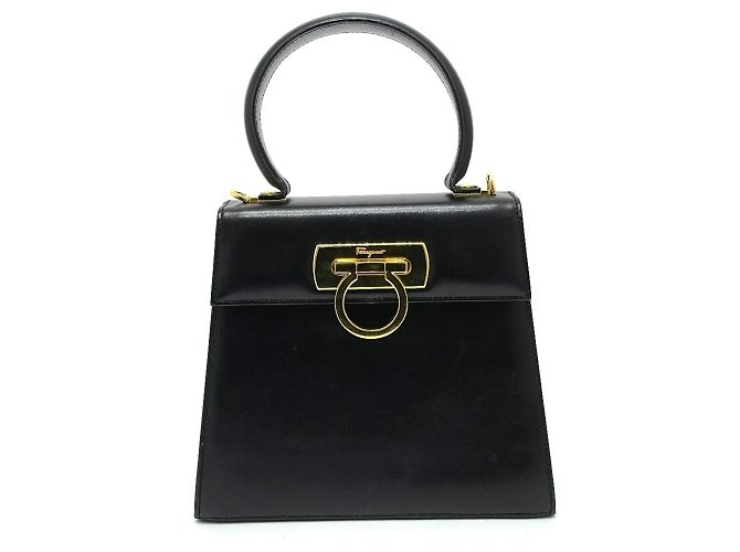 Borsa a Spalla Gancini di Salvatore Ferragamo Nero - vista 2