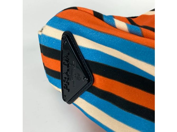 Borsa a Spalla Prada 2VY007 Stripe Arancione - vista 11