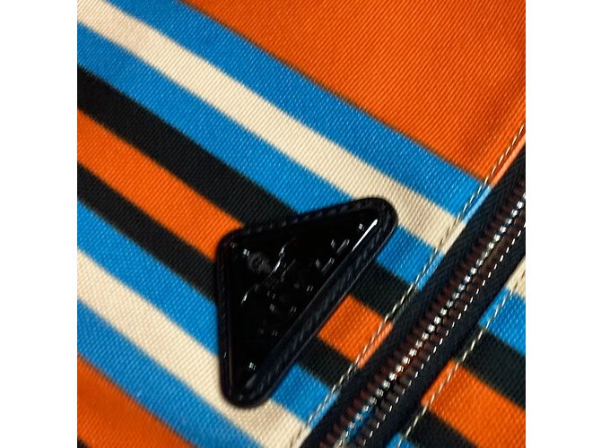 Borsa a Spalla Prada 2VY007 Stripe Arancione - vista 14