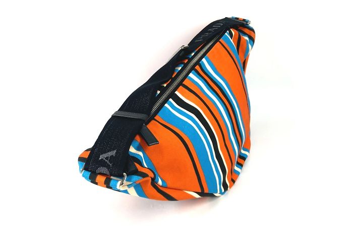 Borsa a Spalla Prada 2VY007 Stripe Arancione - vista 4