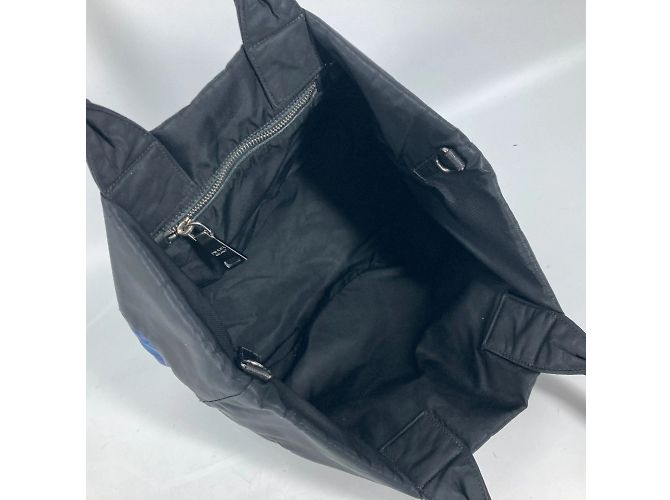Borsa a spalla in tessuto nero Prada - vista 15