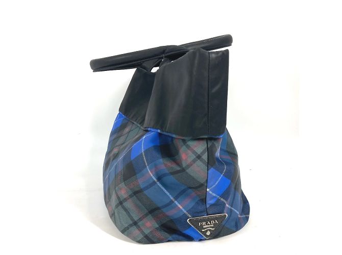 Borsa a spalla in tessuto nero Prada - vista 6