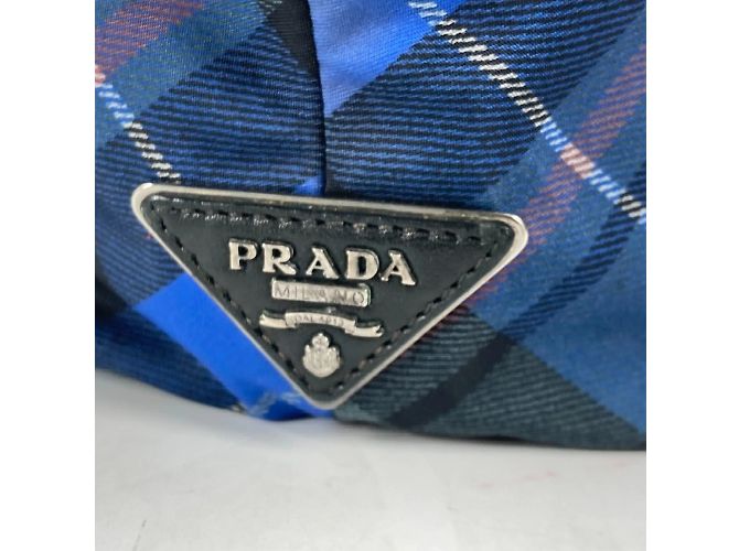 Borsa a spalla in tessuto nero Prada - vista 7