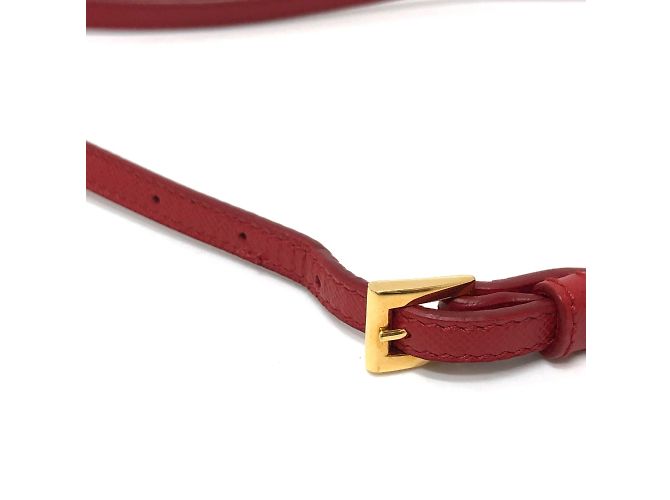 Borsa a spalla in tessuto rosso Prada - vista 12
