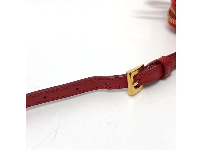 Borsa a spalla in tessuto rosso Prada - vista 13