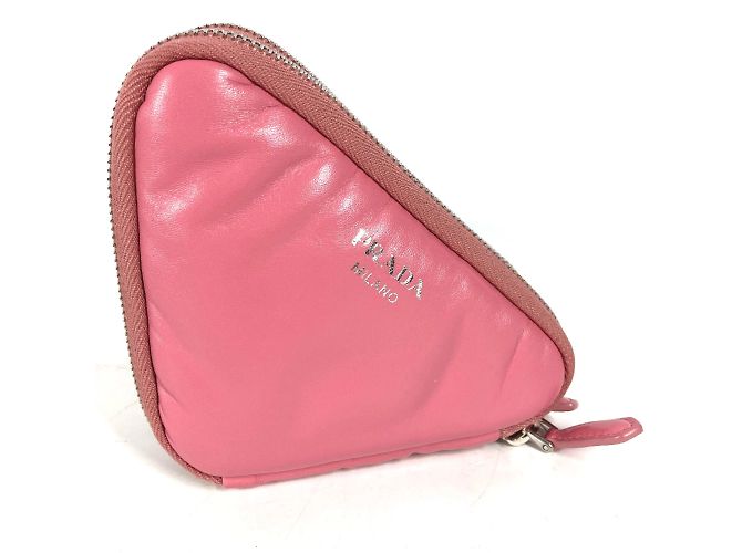 Borsa a spalla in pelle rosa Prada - vista 2