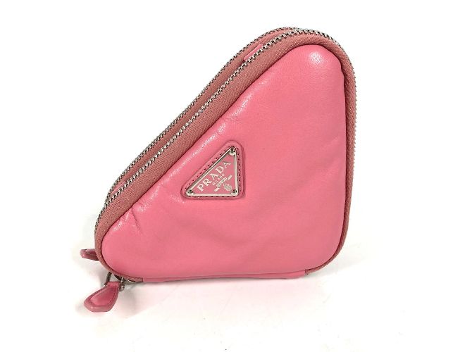 Borsa a spalla in pelle rosa Prada - vista 3