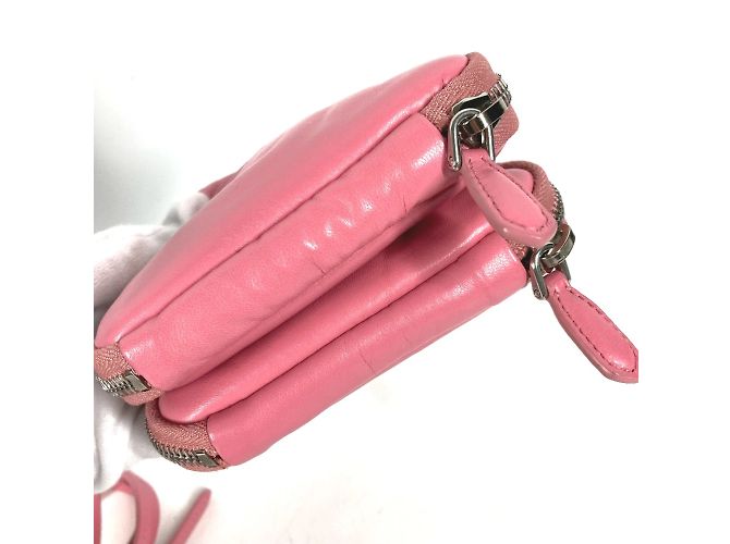 Borsa a spalla in pelle rosa Prada - vista 6