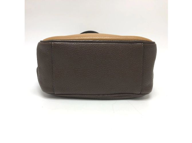 Borsa a spalla in pelle marrone Prada - vista 4