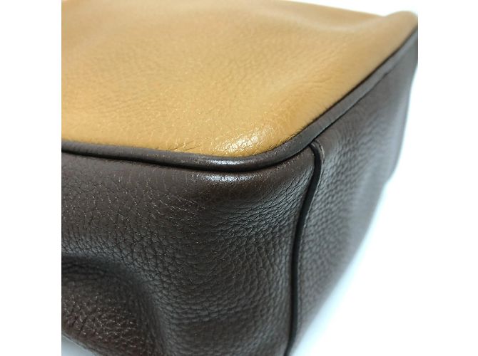 Borsa a spalla in pelle marrone Prada - vista 5