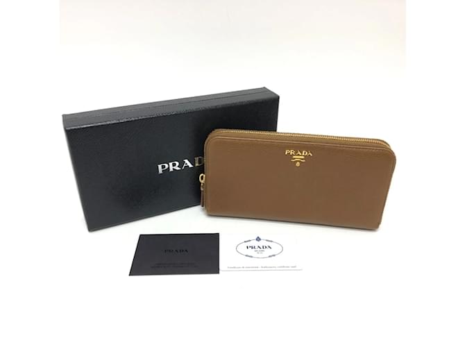 Prada Brown Leather Long Wallet - view 12