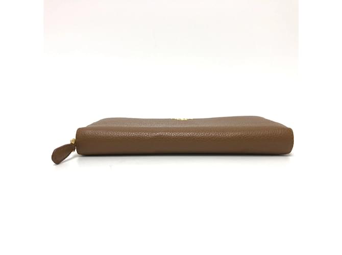 Prada Brown Leather Long Wallet - view 4