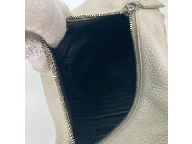 Borsa a Spalla con Logo Triangolo Prada 2VZ098 Bianco - vista 11