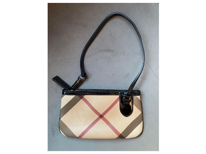 Borsa Mini Pochette Burberry Check Beige - vista 2