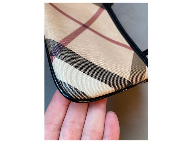 Borsa Mini Pochette Burberry Check Beige - vista 5