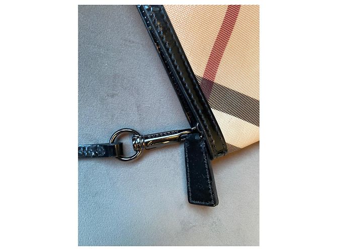 Borsa Mini Pochette Burberry Check Beige - vista 8