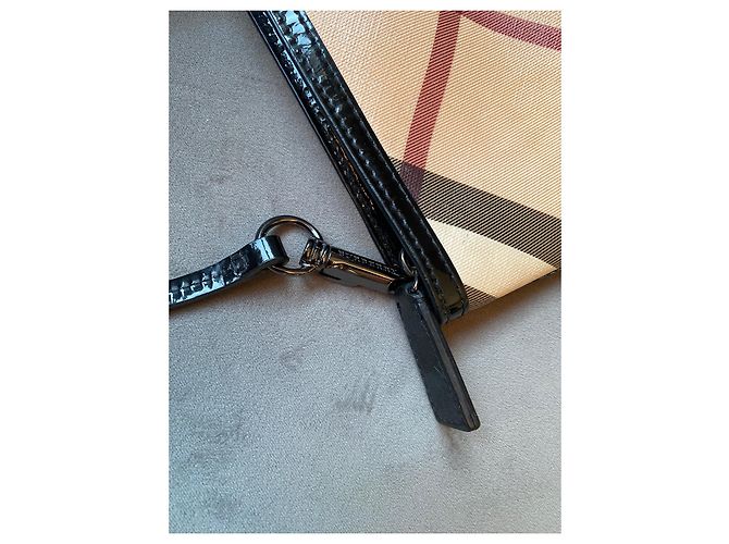 Borsa Mini Pochette Burberry Check Beige - vista 9