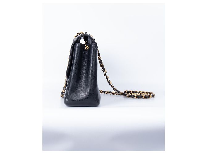 Borsa Chanel Diana Medium in pelle caviar nera Nero - vista 18