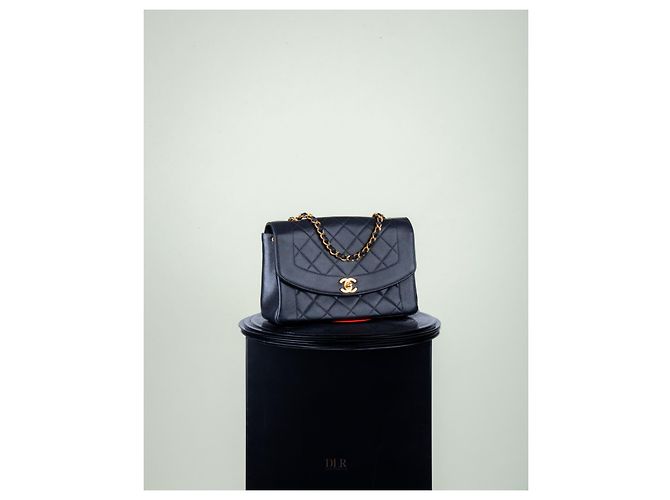 Borsa Chanel Diana Medium in pelle caviar nera Nero - vista 19
