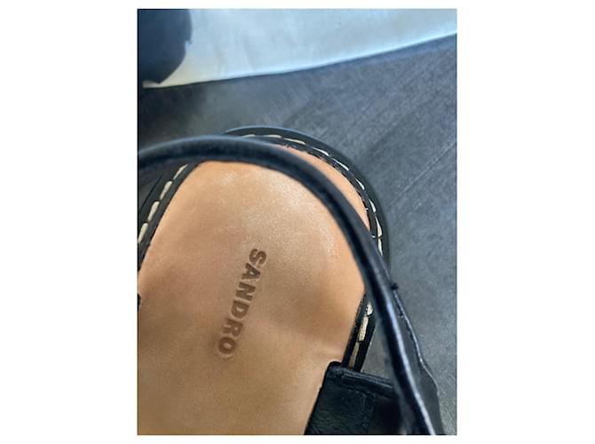 Sandali Sandro in corda color cognac - vista 3