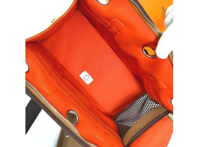 Duffle Hermès Borsa Boston in tessuto marrone Hermes per cani di piccola taglia - vista 18