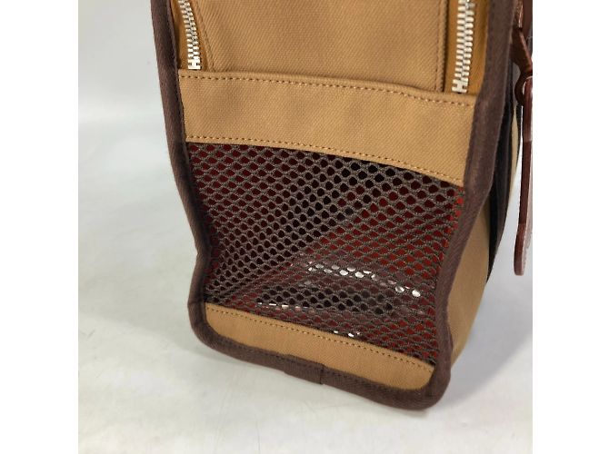 Duffle Hermès Borsa Boston in tessuto marrone Hermes per cani di piccola taglia - vista 6