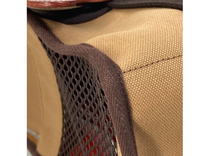 Duffle Hermès Borsa Boston in tessuto marrone Hermes per cani di piccola taglia - vista 9