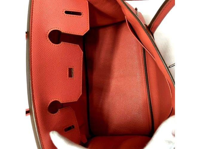 Borsa in pelle rosa Crevetto di Hermès - vista 13