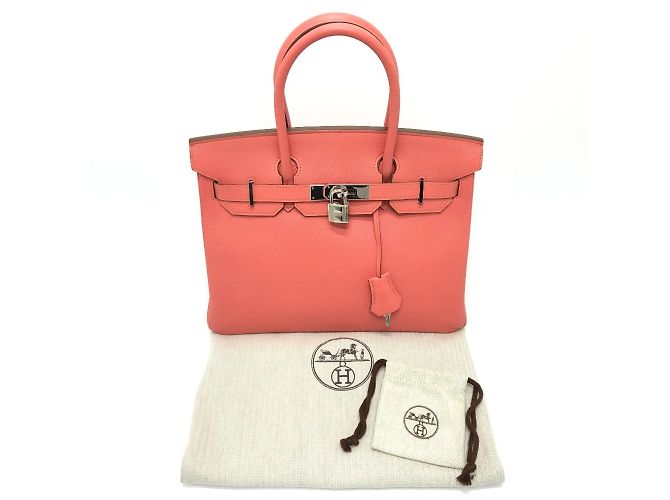 Borsa in pelle rosa Crevetto di Hermès - vista 16
