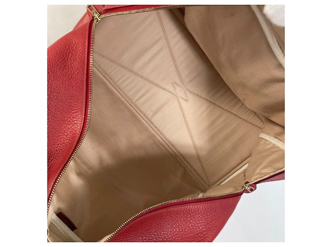 Duffle Hermès Borsa Boston in pelle rossa Hermes Rosso - vista 11