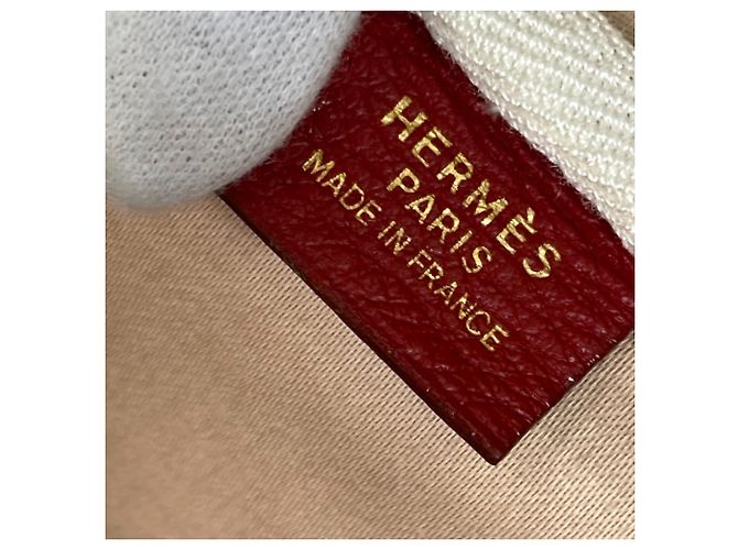 Duffle Hermès Borsa Boston in pelle rossa Hermes Rosso - vista 14