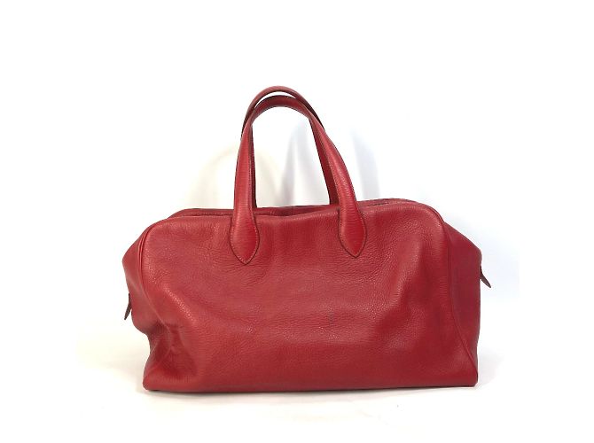 Duffle Hermès Borsa Boston in pelle rossa Hermes Rosso - vista 2