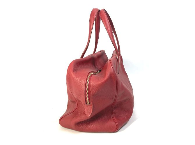 Duffle Hermès Borsa Boston in pelle rossa Hermes Rosso - vista 4