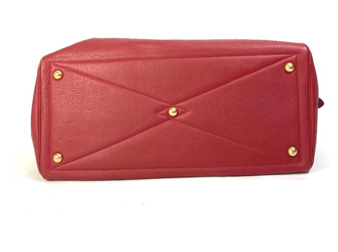 Duffle Hermès Borsa Boston in pelle rossa Hermes Rosso - vista 5