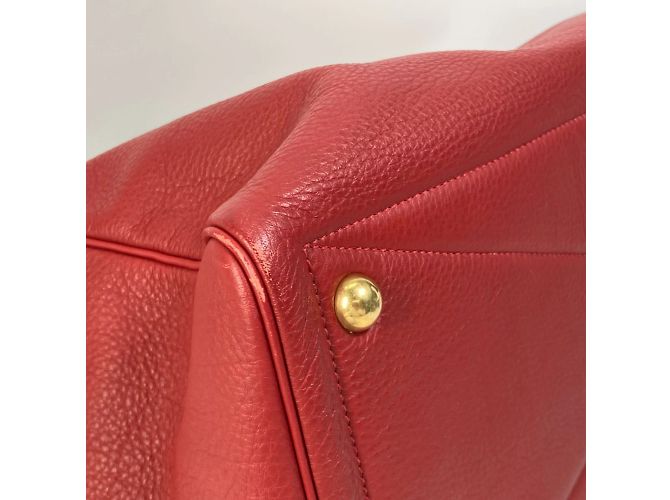 Duffle Hermès Borsa Boston in pelle rossa Hermes Rosso - vista 7
