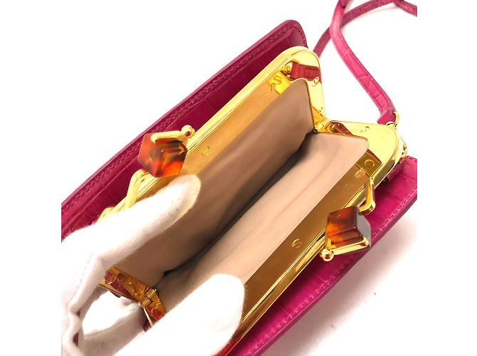 Borsa a spalla in pelle rosa Miu Miu - vista 6