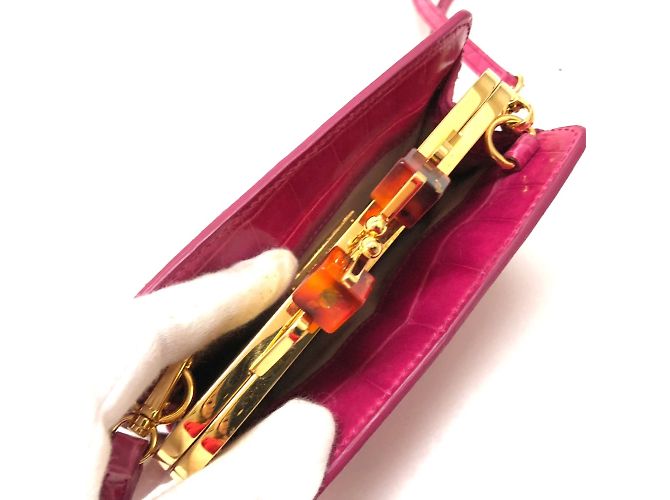 Borsa a spalla in pelle rosa Miu Miu - vista 7