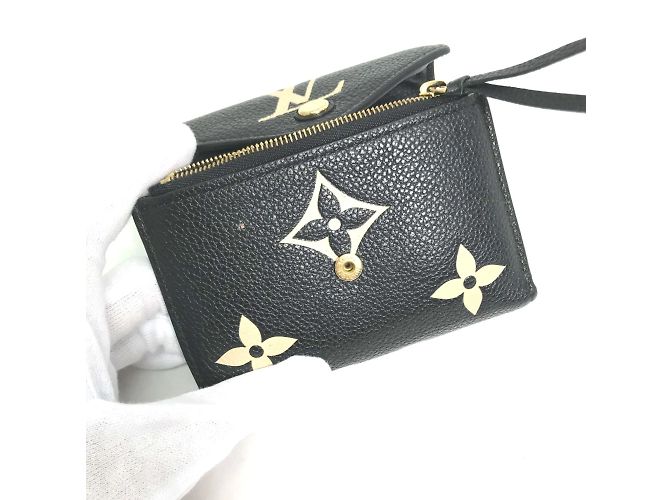 Louis Vuitton Monogram Empreinte Compact Wallet Black - view 11