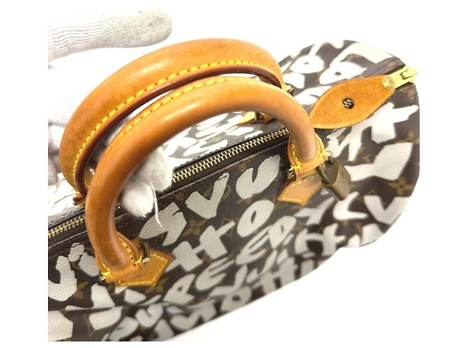 Borsa Duffle Mini Monogramma Graffiti Louis Vuitton Marrone - vista 5