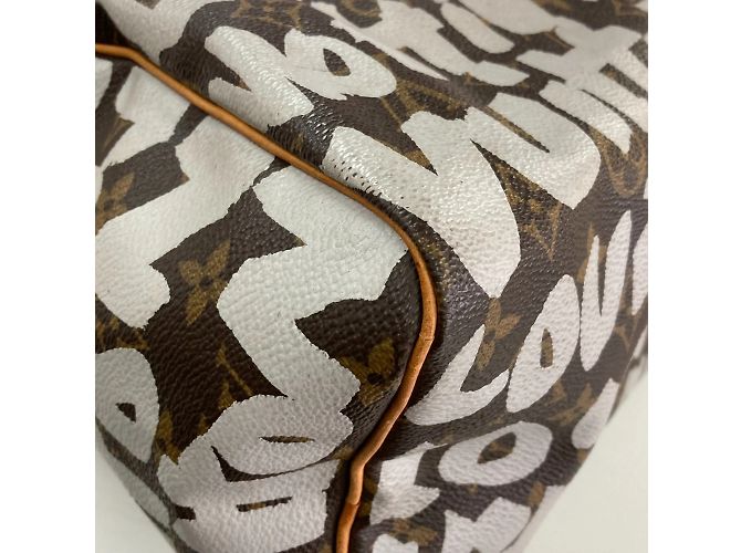 Borsa Duffle Mini Monogramma Graffiti Louis Vuitton Marrone - vista 9