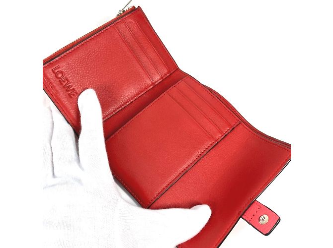 Loewe Bicolor Compact Trifold Wallet Pink - view 12