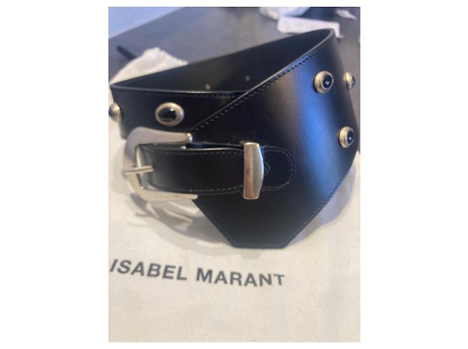Isabel Marant Ledergürtel mit schwarzen Perlen 85 cm - Ansicht 2