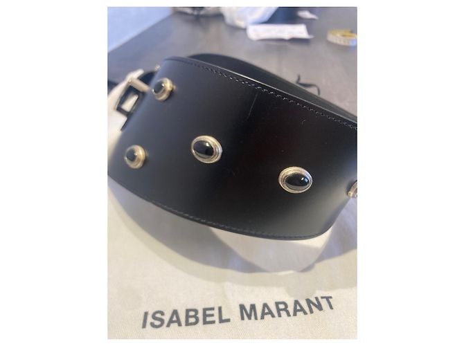 Isabel Marant Ledergürtel mit schwarzen Perlen 85 cm - Ansicht 3