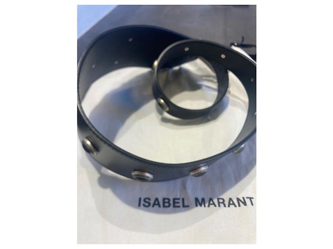 Isabel Marant Ledergürtel mit schwarzen Perlen 85 cm - Ansicht 4