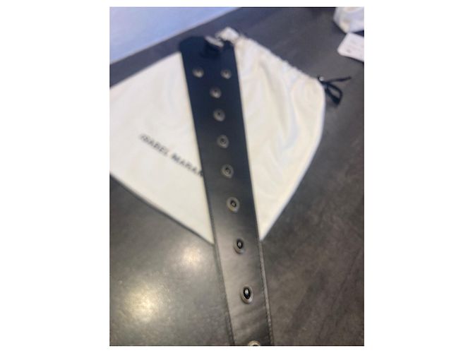 Isabel Marant Ledergürtel mit schwarzen Perlen 85 cm - Ansicht 7