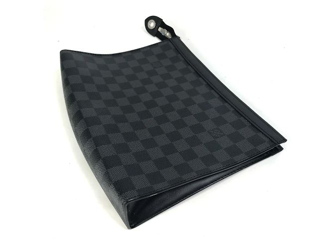 Borsa Clutch Louis Vuitton Damier Graphite Nero - vista 4
