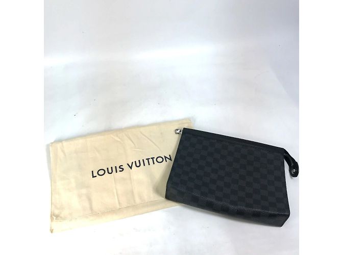 Borsa Clutch Louis Vuitton Damier Graphite Nero - vista 7