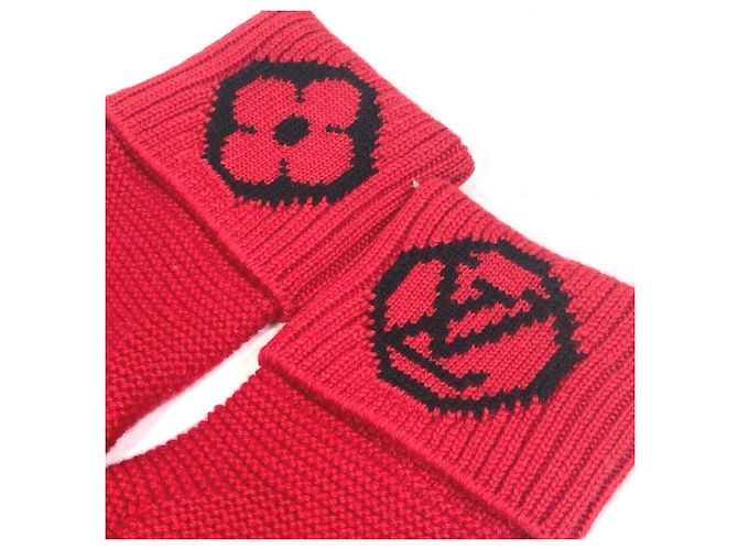 Rote Wollhandschuhe von Louis Vuitton - Ansicht 3