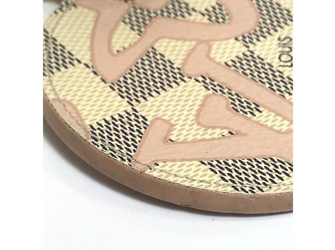 Portachiavi charm Damier Azur M61943 Louis Vuitton Bianco - vista 6